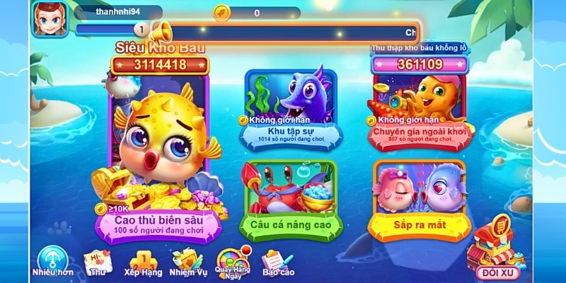 bắn cá đổi thưởng Anh em được lựa chọn phòng chơi phù hợp